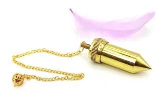 Plus Value Double Brass Dowsing Pendulum Free 12 Dowsing Charts for Vastu, Reiki Healing Decorative Showpiece  -  2 cm
