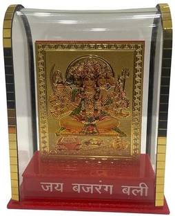 RK Basics Gold Plated Panchmukhi Hanuman Ji in Cabinet Showpieces Decorative Showpiece  -  7 cm