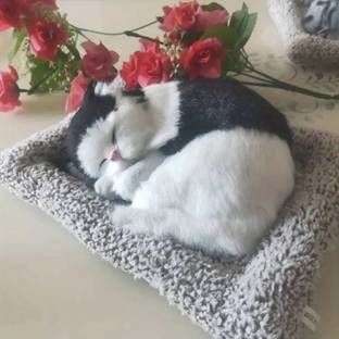 Decor palace DP_4Korner Decor Sleeping Cat Design Showpiece (Black) | Car Dashboard Ornament Decorative Showpiece  -  13 cm