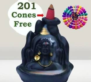 Unique Creations ADIYOGI smoke fountain at home Backflow Decorative Showpiece With 201 Cones Decorative Showpiece  -  10 cm