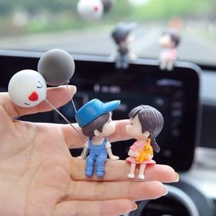STEFFAN Car Dashboard Cute Love Couple Love You too Balloon Car Interior Showpiece Desk Decorative Showpiece  -  11 cm