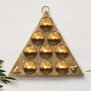 KridayKraft Shri Vastu Navgrah Yantram Maha Yantra with Sampoorna Navgraha Triangle Yantra Decorative Showpiece  -  20 cm