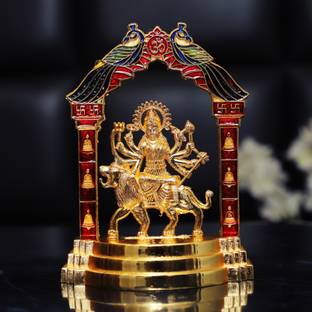 Chhariya Crafts Metal Durga Maa Idol For Home And Office Decorative Showpiece  -  15 cm