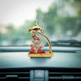 PRIMEFAIR Lord Ganesha Showpiece for Home Decor, Ganesha for car dashboard, Birthday gifts Decorative Showpiece  -  12 cm