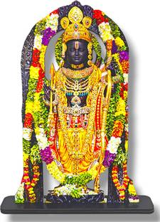 saf MDF Cutout of Ram Lalla Statue in Ayodhya Mandir (2D), Idol Home D?cor Decorative Showpiece  -  25 cm