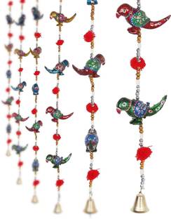 Traditional Rajasthan Rajasthani Handmade Colorful Bird Door Hanging Colourful Hanging Decorative Showpiece  -  105 cm