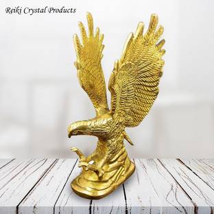 REIKI CRYSTAL PRODUCTS Brass Flying Eagle Showpiece Home Décor Item 15 cm Decorative Showpiece  -  20 cm