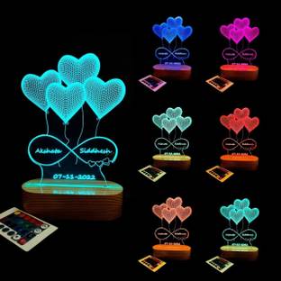 Shayona SHAYONA Gift for Her as Personalized 3D Illusion Lamp Custom Acrylic Lamp Gift Decorative Showpiece  -  10 cm