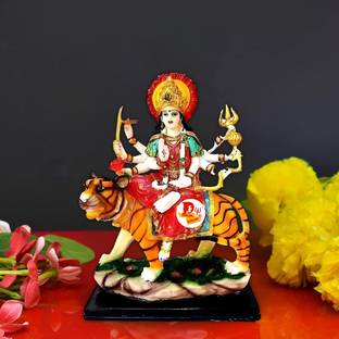 DARIDRA BHANJAN Marble Finish Goddess Maa Durga Devi Idol Statue(MULTICOLOR PACK OF 1) Decorative Showpiece  -  17 cm