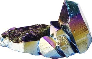 Shubhanjali Rainbow Titanium Aura Quartz Cluster Rainbow Lemurian Quartz Crystal Point 150Gm Decorative Showpiece  -  5 cm