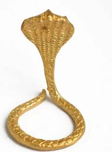 Alodie Snake for Shivling, Naag Devta, Naag for Shivling, Brass Shiva Lingam Snake Idol Decorative Showpiece  -  7.6 cm