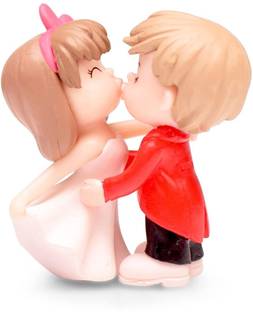 IDREAM Kissing Couple Resin Showpiece Miniatures Romantic Gifts for Boyfriend Girlfriend - 2pcs/set डेकोरेटिव शोपीस  -  5.5 cm