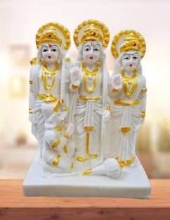yogi Ram Darbar Murti for Home Temple Marble Decorative Showpiece  -  16 cm