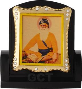 GCT Baba Deep Singh Ji (J003-6-A) Sikh Religious Acrylic Frame for Car Dashboard Decorative Showpiece  -  8 cm