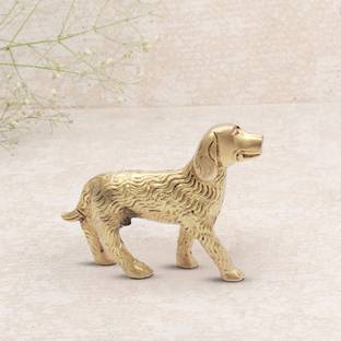 SHRI ANAND Brass Animal Dog Sculpture Statue Handcrafted Idol (Size : 6.5cm Length) Decorative Showpiece  -  4.5 cm