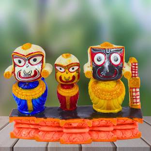 Real Craft Unique Marble Jagannath Thakur Decorative Showpiece  -  10 cm
