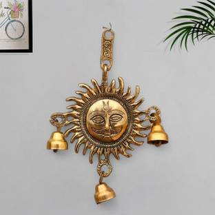 Ascension Surya Dev Wall Hanging Sun Face Vastu Statue for Home Offices Entrance Decor Decorative Showpiece  -  22 cm