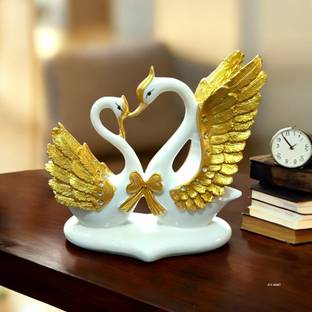 D K MART Kissing Duck Showpiece | Swan Couple For Home and Office Decoration Gift Item Decorative Showpiece  -  17 cm