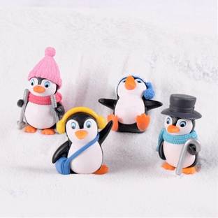 IDREAM Penguin Miniature Figures (Set of 4) Decorative Showpiece  -  5.2 cm