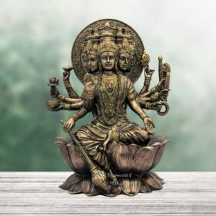 BrassAura Resin Premium Quality Gayatri Devi Statue for Home and Décor 2.49 Kg Decorative Showpiece  -  25 cm