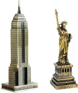 Lilone Statue of Liberty and Empire State Building Miniature Combo Showpiece Decorative Showpiece  -  15 cm