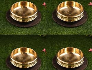 HOIVA (Pack of 4 ) Brass Urli Bowl for Home & Office Decoration-Diameter 3 INCH Decorative Showpiece  -  3 cm