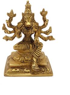 Two Moustaches Brass 4.5 Inches Varahi Statue, Varahi Amman Statue, Decorative Showpiece  -  11.2 cm