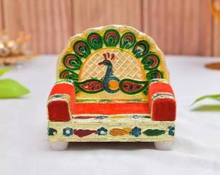 Rci Handicrafts Laddu Gopal Meenakari Singhasan Ladu gopal ji singhasan For 0,1,2,3 No Gopal ji Decorative Showpiece  -  13 cm