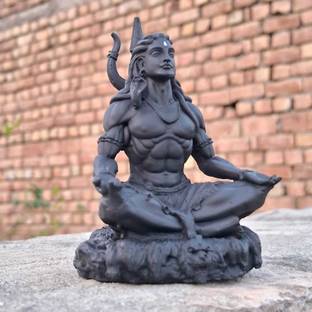 Satsahib MAHAYOGI SHIVA IN BLACK 3D STATUE God Mahadev Bholenath idol for Home/Office Decorative Showpiece  -  9 cm