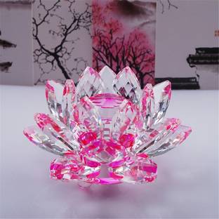 PARADIGM pictures Pink color fenghui crystal lotus flower for home decoration & unique gift items Decorative Showpiece  -  7.62 cm