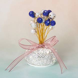 LAVITRA Car Dashboard Flower Design Balloon Rhinestones Car Dashboard Display Decoration डेकोरेटिव शोपीस  -  13 cm
