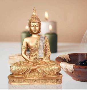 triptimultihub buddha Statue showpiece Idol Beautiful for Gift Home décor Kitchen Items Large Gifts Decorative Showpiece  -  24 cm