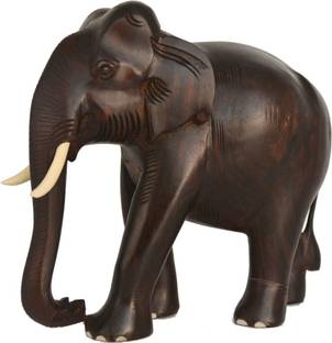 Santarms Handcrafted Rosewood Elephant statue Decorative Showpiece  -  25.4 cm