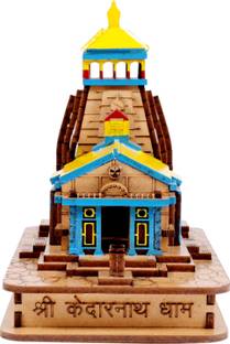 VALUE CRAFTS Divine Magnet Handcrafted Kedarnath Temple Miniature | Wood | For Home & Car डेकोरेटिव शोपीस  -  8.8 cm