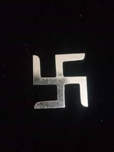 Nakoda Store Pure Silver (Chandi) Silver Swastik for Puja Temple (3 Gm) Decorative Showpiece  -  3.81 cm