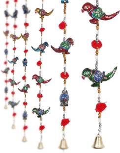 Traditional Rajasthan Rajasthani Handmade Colorful Bird Door Hanging Colourful Hanging Decorative Showpiece  -  105 cm