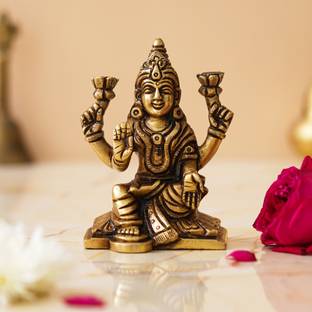 shyam antique creation 4 Inch Maa Lakshmi Ji Sitting Murti Devi Laxmi Idol Statue for Home Diwali Puja Decorative Showpiece  -  10.16 cm