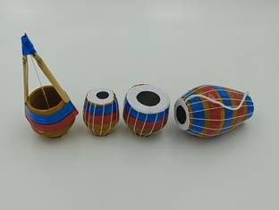 FernHaus FernHaus Handcrafted Terracotta Clay Musical Instrument Showpiece Set Decorative Showpiece  -  14 cm