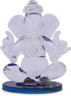 jagriti enterprise crystal ganpati idol twin side face for car, gift, pooja decor Decorative Showpiece  -  5.5 cm