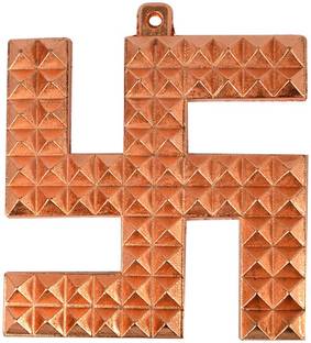 TREEMAISON Vastu Copper Swastik (卐) for Door Entrance (4 Inch Approx) Vastu Remedies Decorative Showpiece  -  10.16 cm