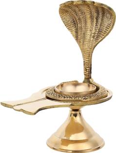 DOKCHAN Brass shivling stand / shiva lingam Jalheri / Suitable for Home temple Pooja Decorative Showpiece  -  10 cm