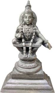 HOIVA (Pack of 1 )Polymarble Black Ayyappa Swamy Vigraham, 14 cm Decorative Showpiece  -  14 cm