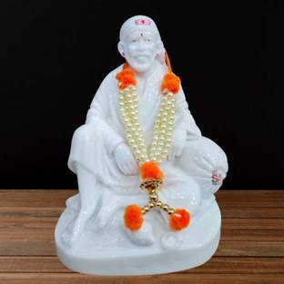 S A Gifts Marble Sai Baba Blessings Hand Statue for Home and Pooja Room Decorative Showpiece  -  10.16 cm