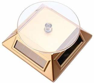Triock Solar Rotating Display Stand Golden 360" Tunable Decorative Showpiece  -  10 cm