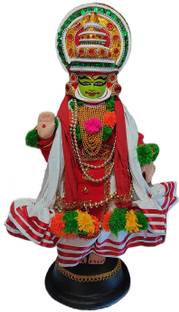 HOIVA (Pack of 1) 12 inch Home Decorative Fiber kathakali Doll Nalan for Home Decor Decorative Showpiece  -  30 cm