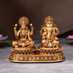 ARTARIUM Laxmi Ganesh Idol Laxmi Ganesha Murti Home Decorative Showpiece for Diwali Pooja Decorative Showpiece  -  10.16 cm