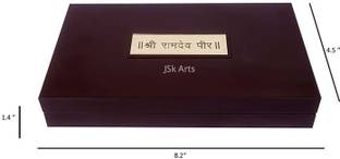 JSK ARTS 24K Gold Plated Decorative Ramdevpir Photo Frame with Charan Paduka Decorative Showpiece  -  21 cm