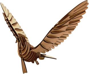 BRASS BLESSING 3D Wooden Crafts Puzzle Assembly - Brain Teaser Puzzle - BIRD Puzzle (1895) Decorative Showpiece  -  4 cm