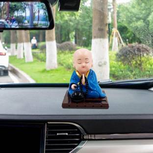 ROSEFAIR Chinese Head Toy Little Buddha Statue Car Dashboard Ornament Home Decorations Decorative Showpiece  -  9 cm