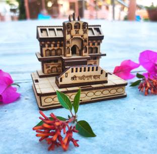 A & S VENTURES Badrinarayan Shri Badrinath Dham Religious Temple Small for Car Dashboard Decorative Showpiece  -  9 cm